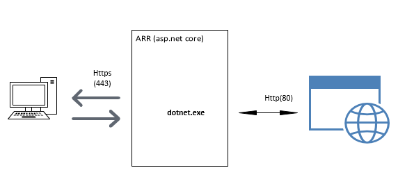 Fiddler with asp.net core and configure asp.net core as a reverse proxy.